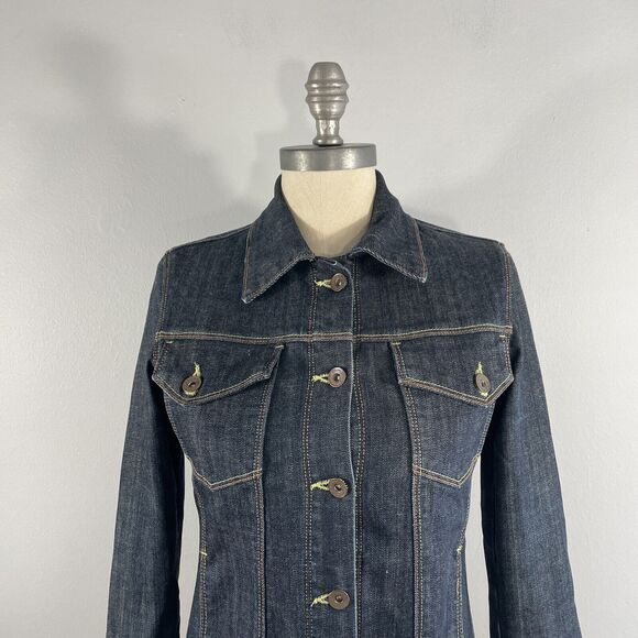 Salt Works Womens S Button Up Fitted Stanton Denim Jacket Long Sleeve Rinse Wash - Picture 2 of 13